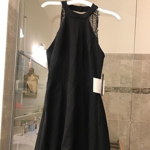 Black lace skater dress